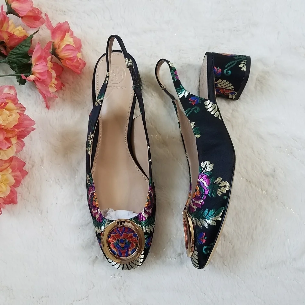 Tory Burch Women's Caterina Brocade Slingback Pumps